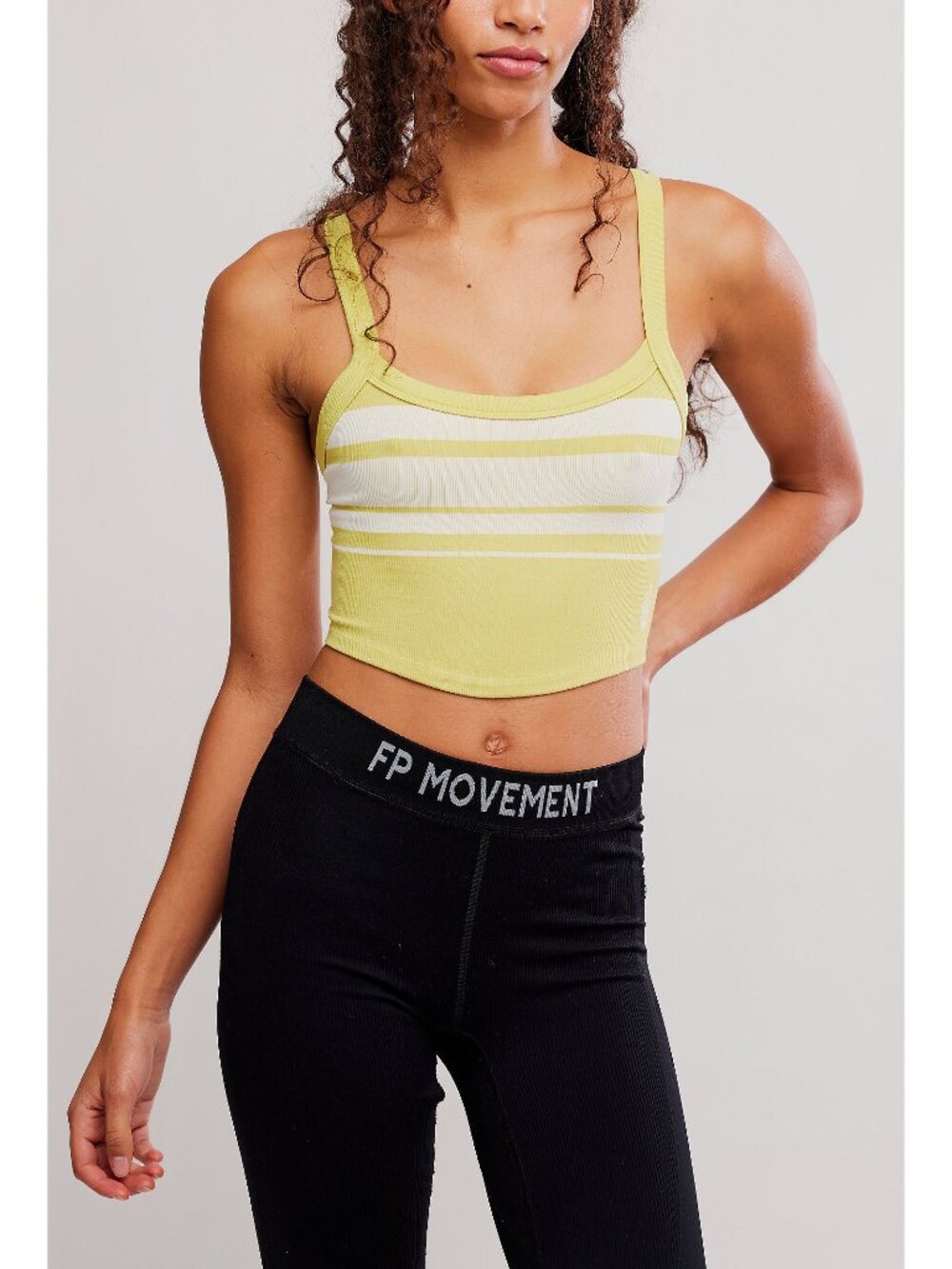 🎉LAST CHANCE🎉 FREE PEOPLE All Clear Striped Cami / Honey Dew Combo - Picture 2 of 6